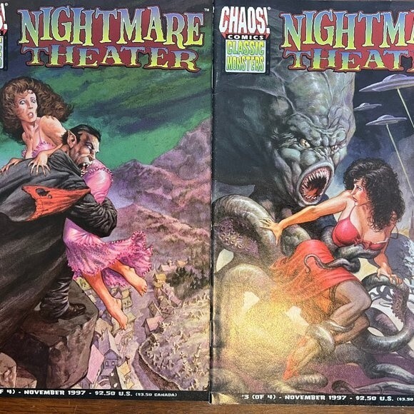Vintage 1997 Chaos Comics Nightmare Theater #1,#3 - Picture 1 of 3